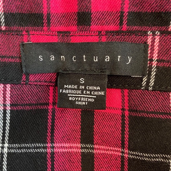 Sanctuary pink & black plaid soft flannel … - Picture 3 of 13